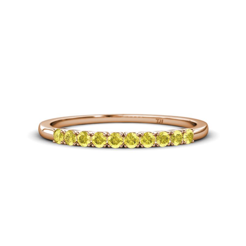 Emlynn 2.40 mm Yellow Sapphire 10 Stone Wedding Band 