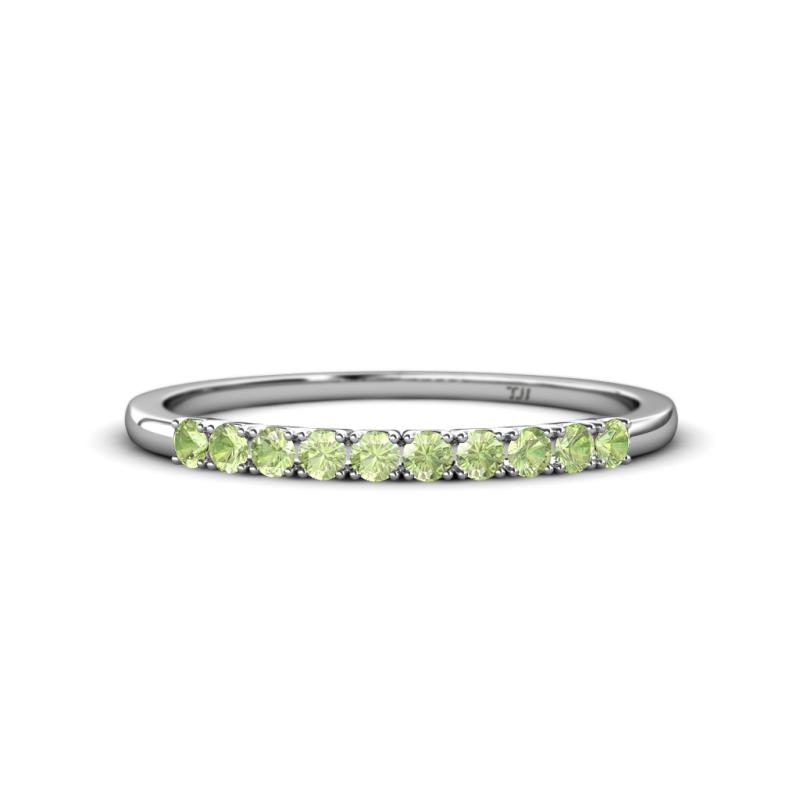 Emlynn 2.40 mm Peridot 10 Stone Wedding Band 