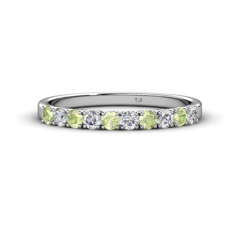 Emlynn 2.70 mm Peridot and Diamond 10 Stone Wedding Band 