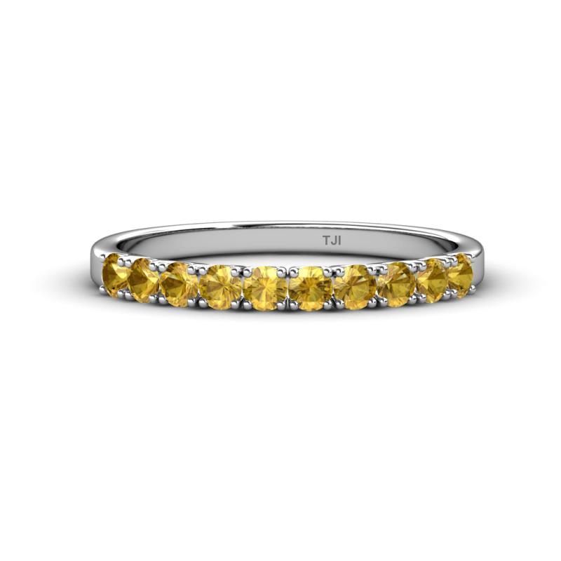 Emlynn 2.70 mm Citrine 10 Stone Wedding Band 