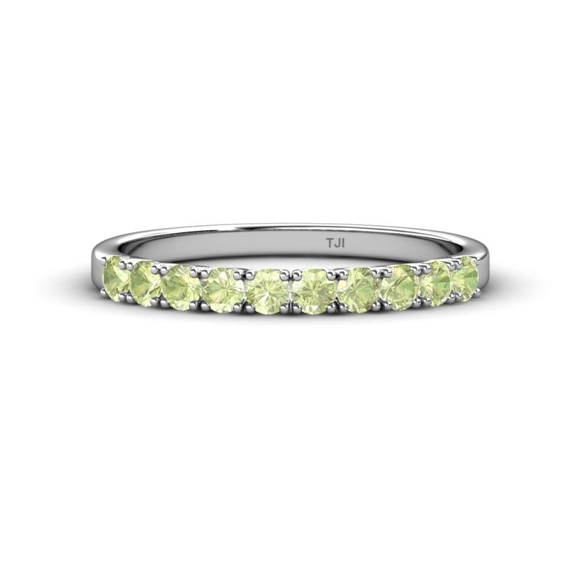 Emlynn 2.70 mm Peridot 10 Stone Wedding Band 