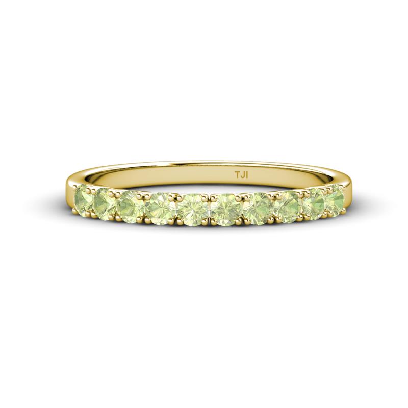 Emlynn 2.70 mm Peridot 10 Stone Wedding Band 