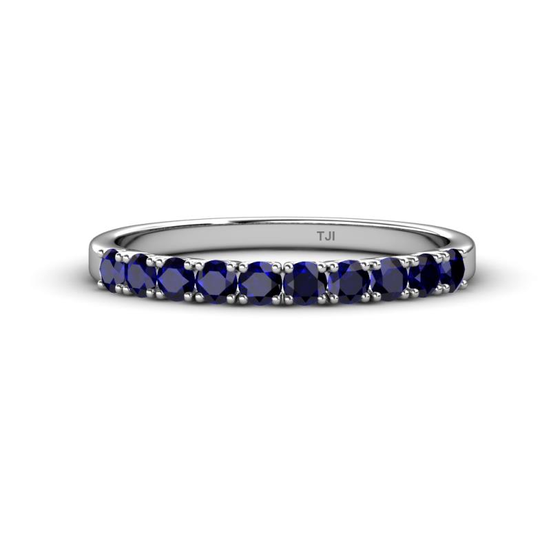 Emlynn 2.70 mm Blue Sapphire 10 Stone Wedding Band 