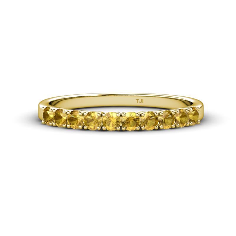 Emlynn 2.70 mm Citrine 10 Stone Wedding Band 