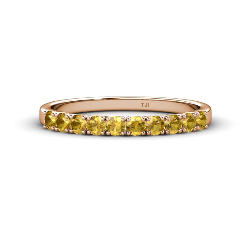 Emlynn 2.70 mm Citrine 10 Stone Wedding Band 