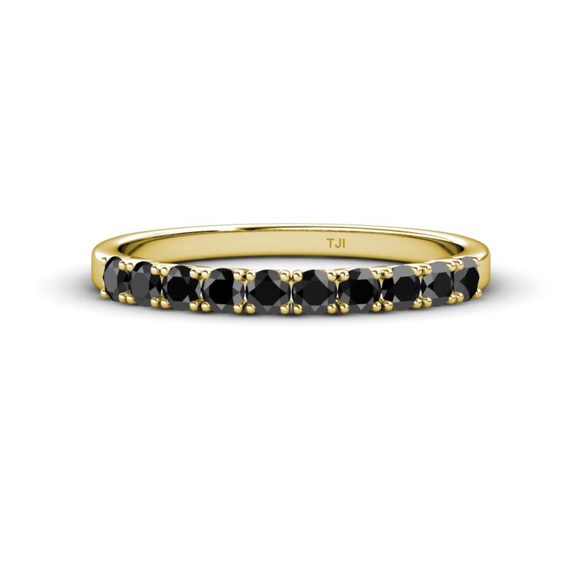 Emlynn 2.70 mm Black Diamond 10 Stone Wedding Band 