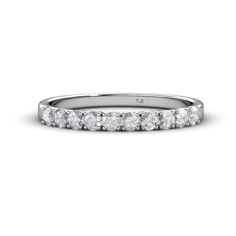 Emlynn 2.70 mm White Sapphire 10 Stone Wedding Band 