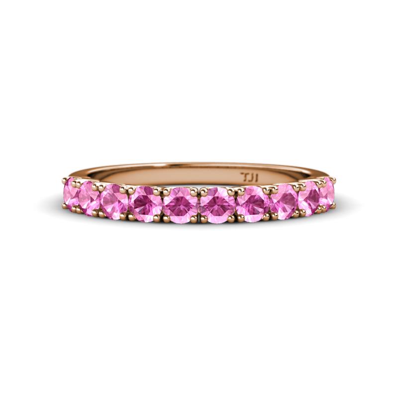 Emlynn 3.00 mm Pink Sapphire 10 Stone Wedding Band 