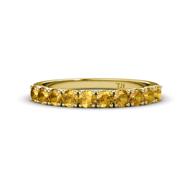 Emlynn 3.00 mm Citrine 10 Stone Wedding Band 