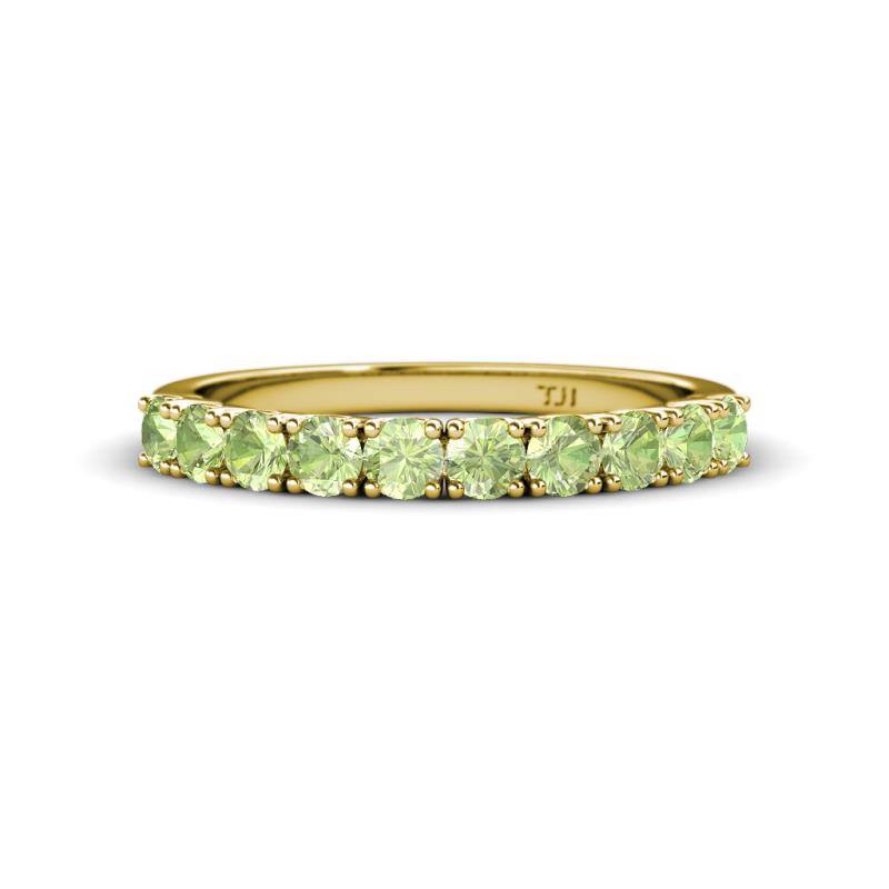 Emlynn 3.00 mm Peridot 10 Stone Wedding Band 