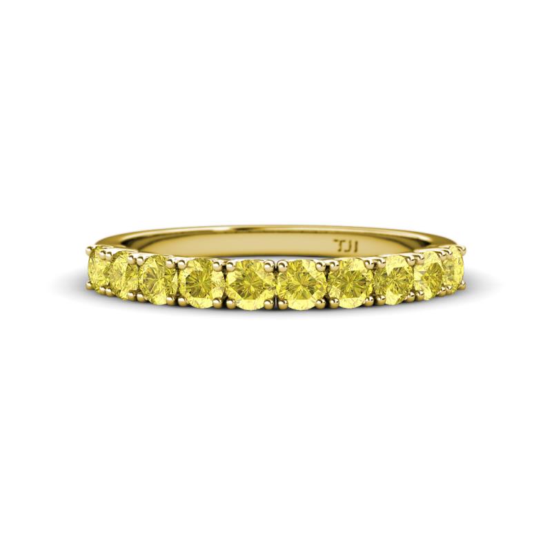 Emlynn 3.00 mm Yellow Sapphire 10 Stone Wedding Band 