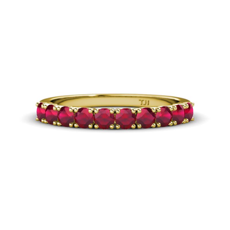 Emlynn 3.00 mm Ruby 10 Stone Wedding Band 