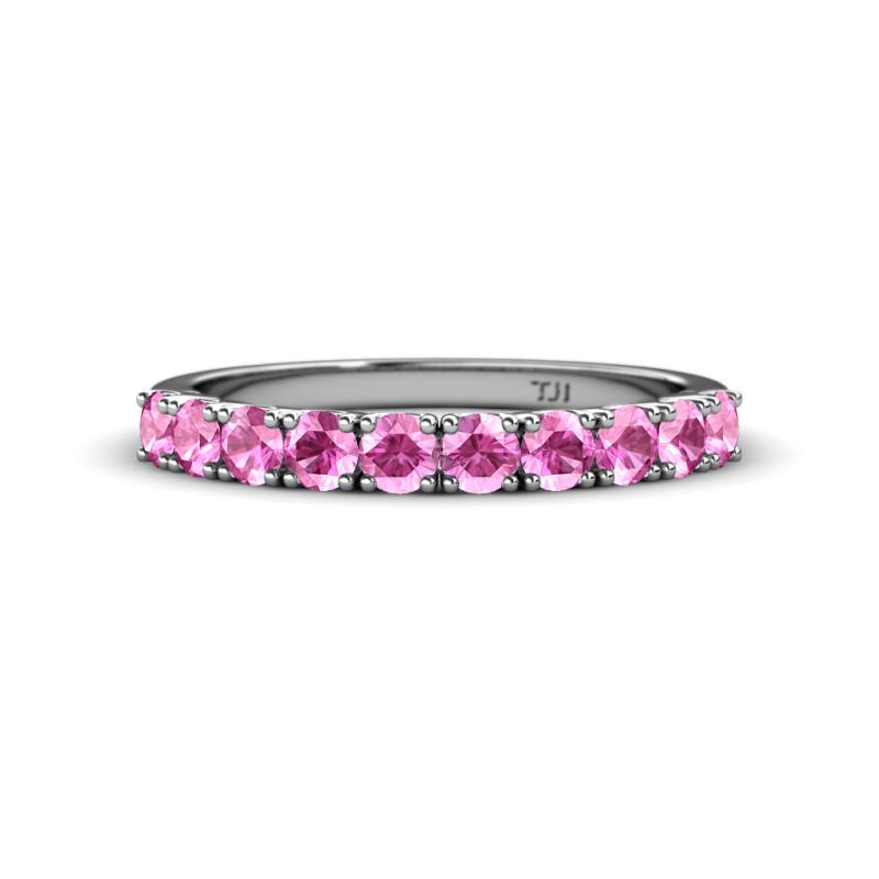 Emlynn 3.00 mm Pink Sapphire 10 Stone Wedding Band 