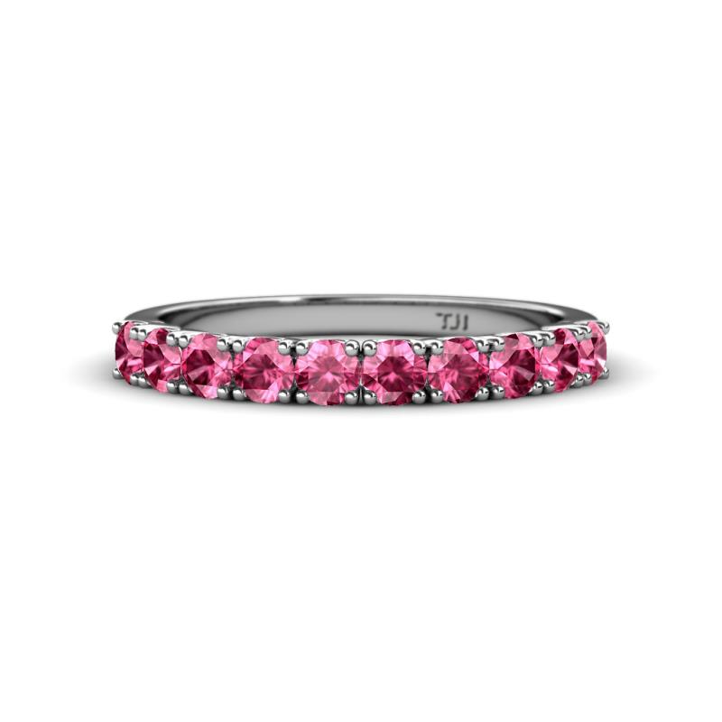 Emlynn 3.00 mm Pink Tourmaline 10 Stone Wedding Band 