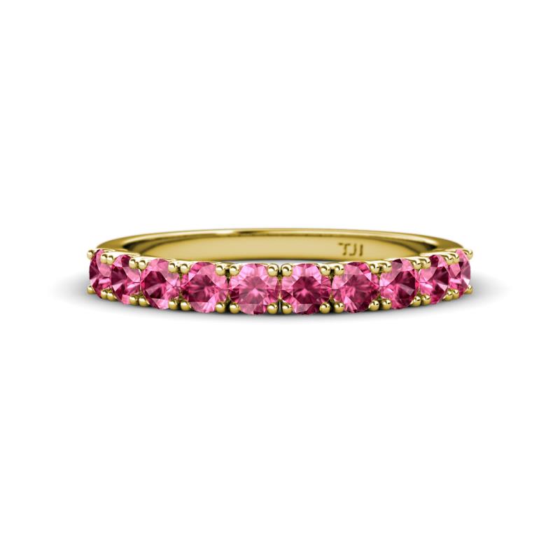 Emlynn 3.00 mm Pink Tourmaline 10 Stone Wedding Band 