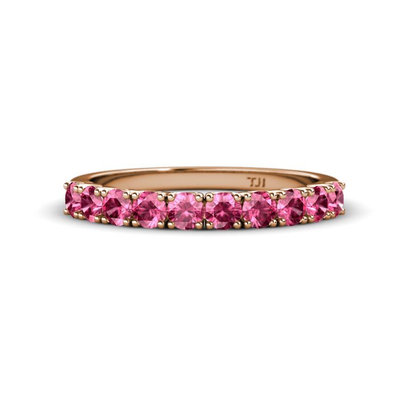 Emlynn 3.00 mm Pink Tourmaline 10 Stone Wedding Band 