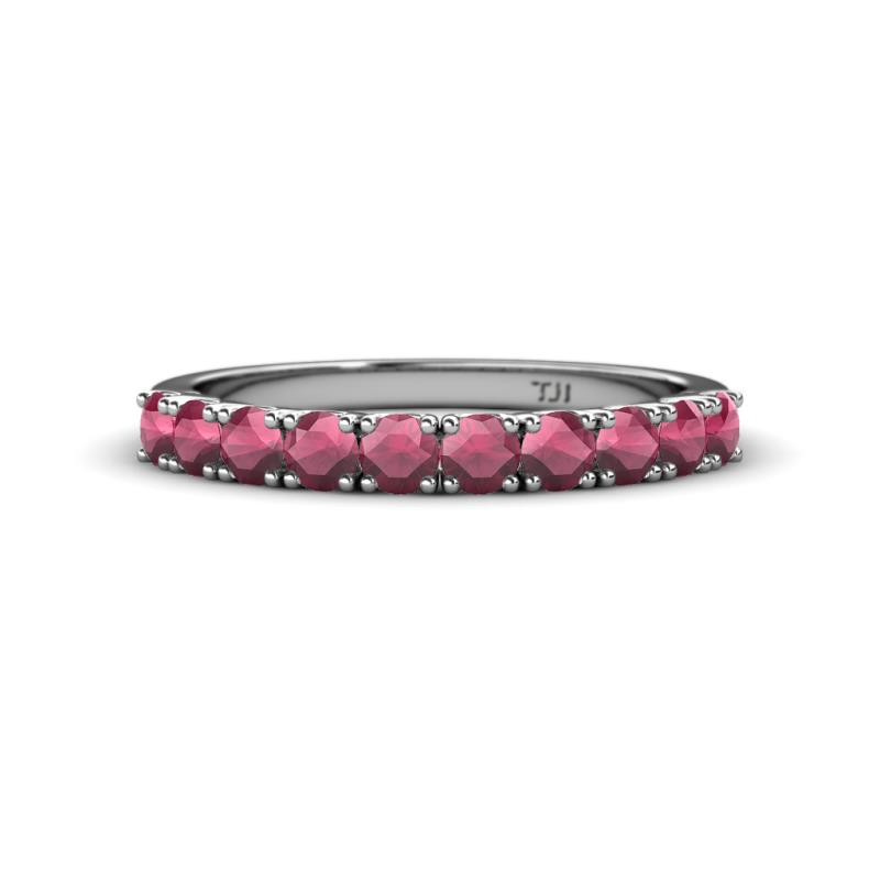 Emlynn 3.00 mm Rhodolite Garnet 10 Stone Wedding Band 