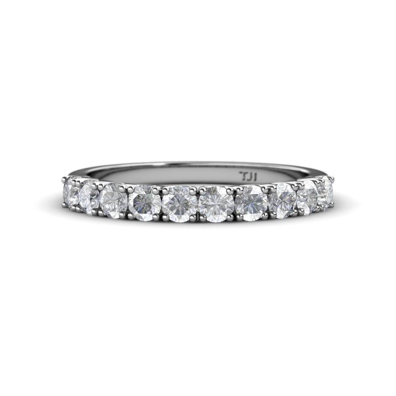 Emlynn 3.00 mm White Sapphire 10 Stone Wedding Band 