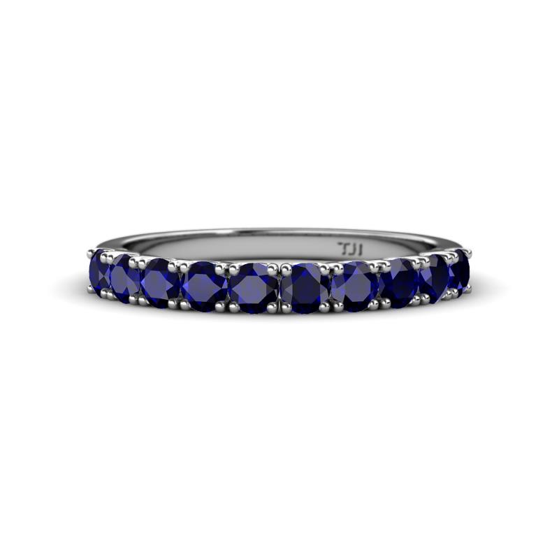 Emlynn 3.00 mm Blue Sapphire 10 Stone Wedding Band 