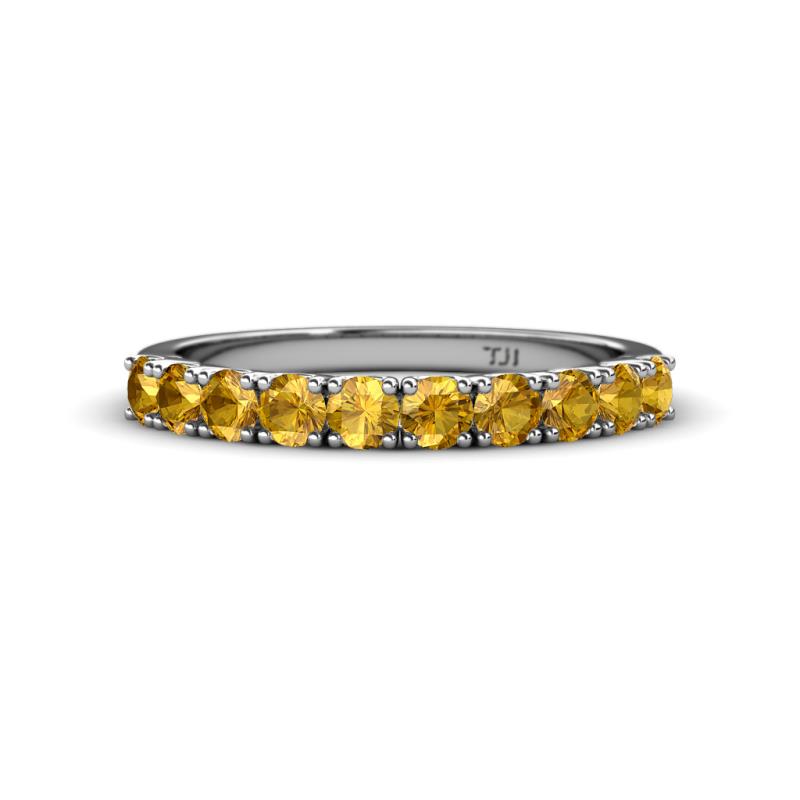 Emlynn 3.00 mm Citrine 10 Stone Wedding Band 