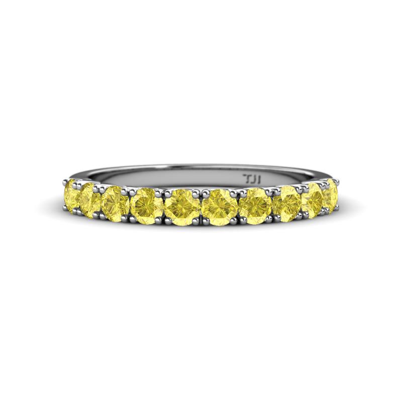 Emlynn 3.00 mm Yellow Sapphire 10 Stone Wedding Band 