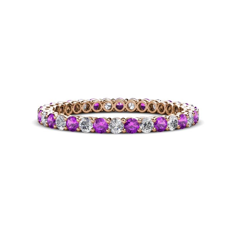 Tiffany 2.00 mm Amethyst and Lab Grown Diamond Eternity Band 