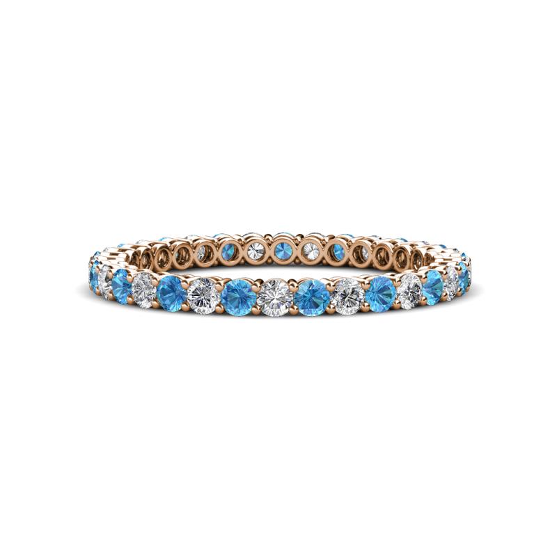 Tiffany 2.00 mm Blue Topaz and Lab Grown Diamond Eternity Band 