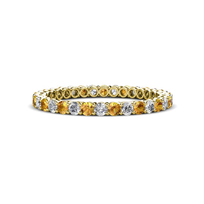 Tiffany 2.00 mm Citrine and Lab Grown Diamond Eternity Band 