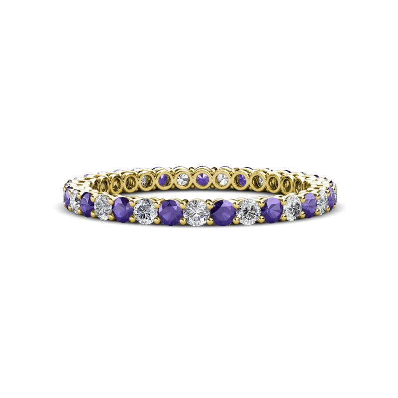Tiffany 2.00 mm Iolite and Lab Grown Diamond Eternity Band 