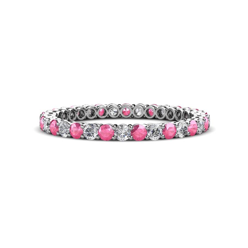 Tiffany 2.00 mm Pink Tourmaline and Lab Grown Diamond Eternity Band 
