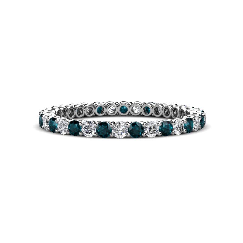 Tiffany 2.00 mm London Blue Topaz and Lab Grown Diamond Eternity Band 