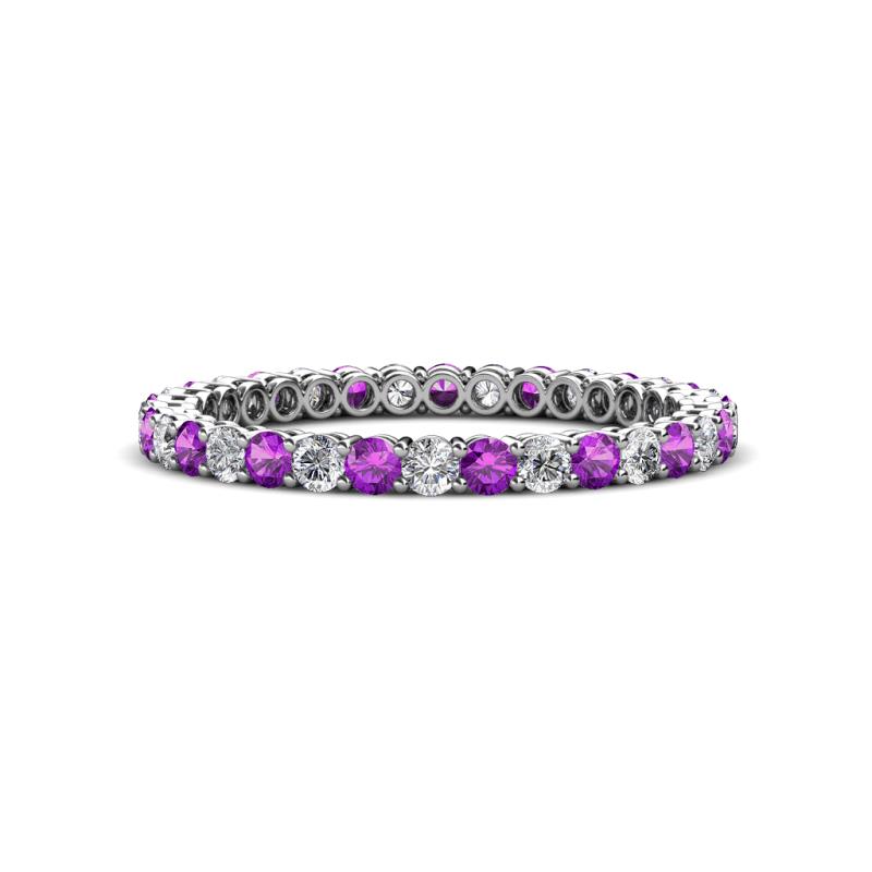 Tiffany 2.00 mm Amethyst and Lab Grown Diamond Eternity Band 