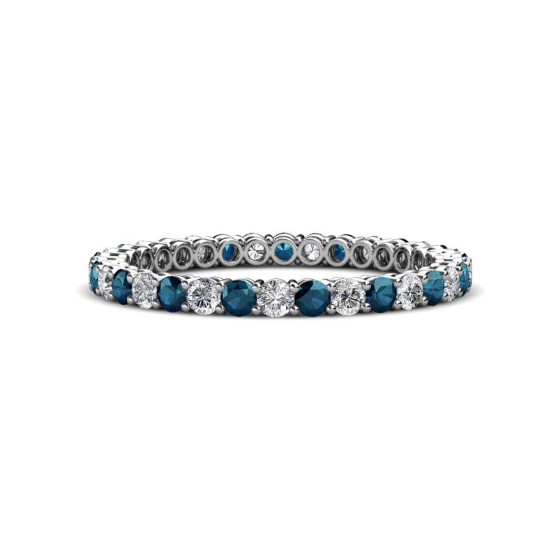 Tiffany 2.00 mm Blue and White Lab Grown Diamond Eternity Band 