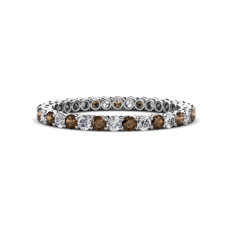 Tiffany 2.00 mm Smoky Quartz and Lab Grown Diamond Eternity Band 