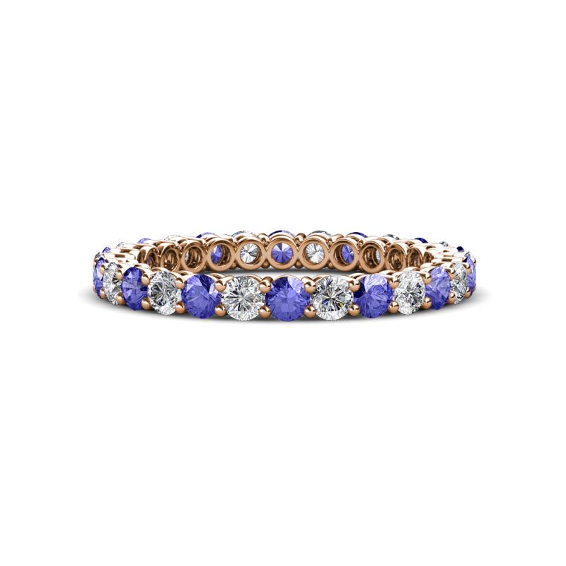 Tiffany 2.40 mm Tanzanite and Lab Grown Diamond Eternity Band 