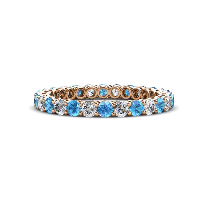 Tiffany 2.40 mm Blue Topaz and Lab Grown Diamond Eternity Band 