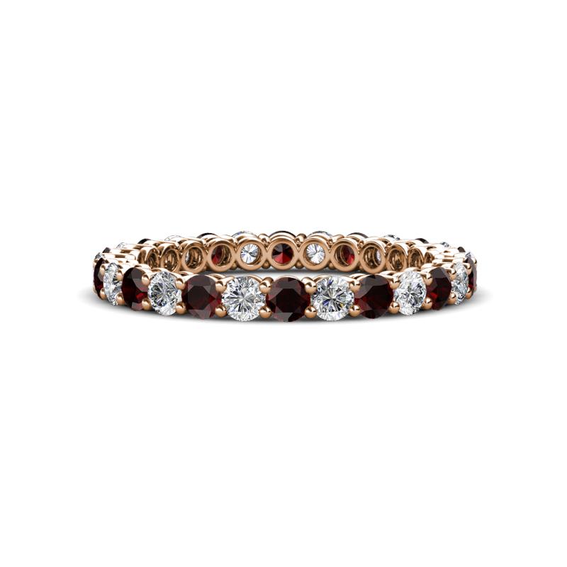 Tiffany 2.40 mm Red Garnet and Lab Grown Diamond Eternity Band 