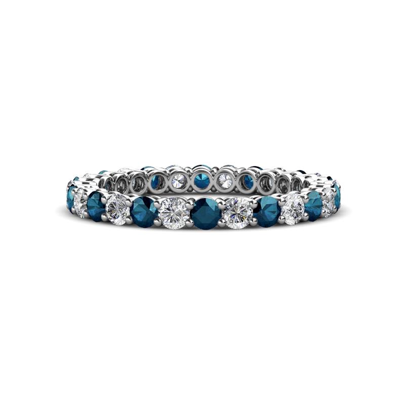 Tiffany 2.40 mm Blue and White Lab Grown Diamond Eternity Band 