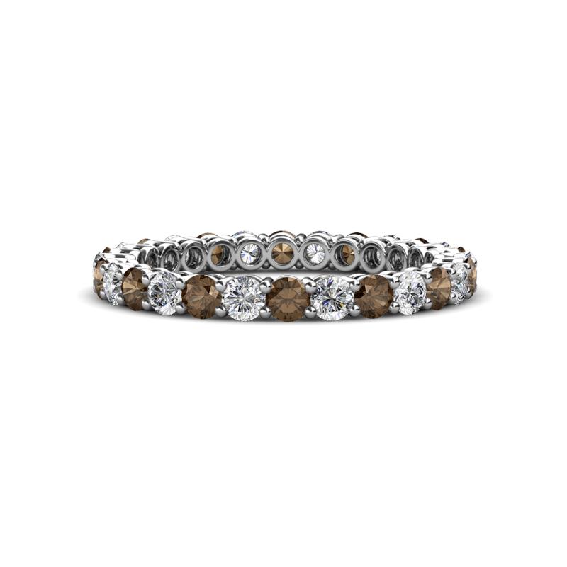 Tiffany 2.40 mm Smoky Quartz and Lab Grown Diamond Eternity Band 