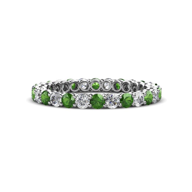 Tiffany 2.40 mm Green Garnet and Lab Grown Diamond Eternity Band 