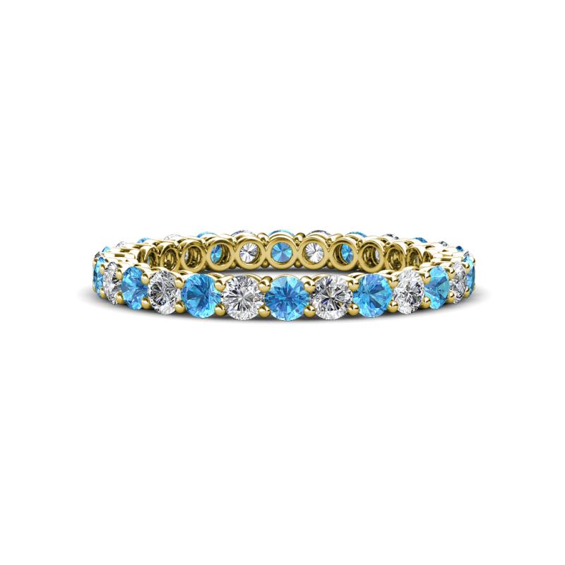 Tiffany 2.40 mm Blue Topaz and Lab Grown Diamond Eternity Band 