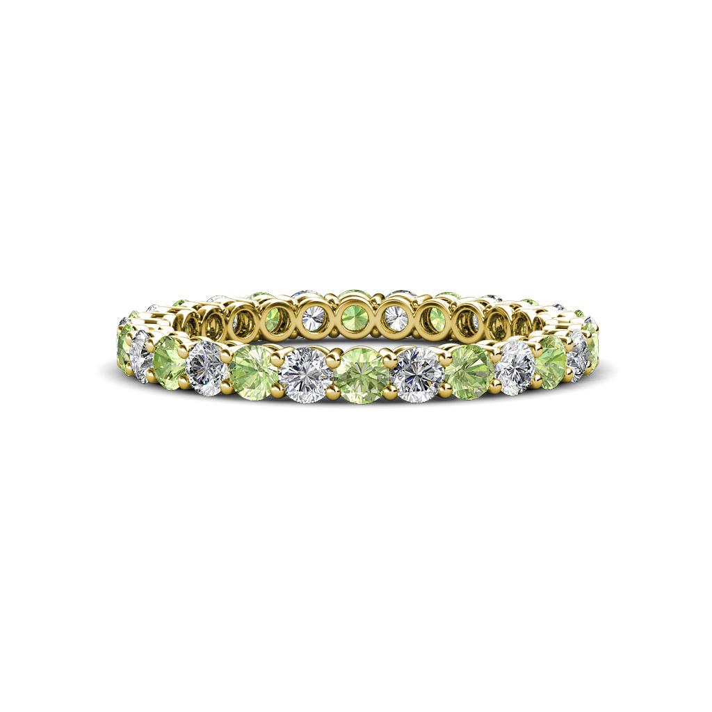 Tiffany 2.40 mm Peridot and Lab Grown Diamond Eternity Band 