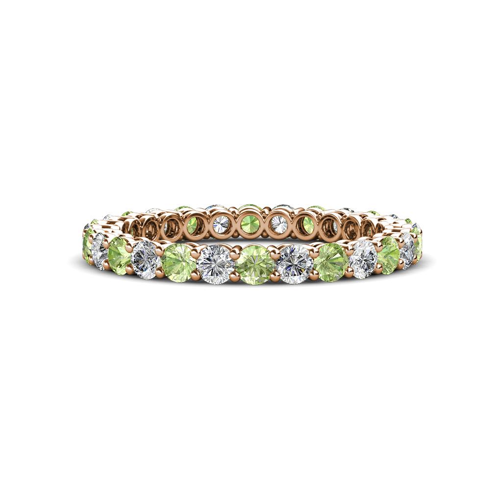 Tiffany 2.40 mm Peridot and Lab Grown Diamond Eternity Band 