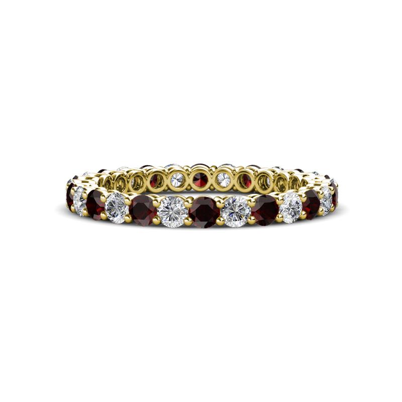 Tiffany 2.40 mm Red Garnet and Lab Grown Diamond Eternity Band 