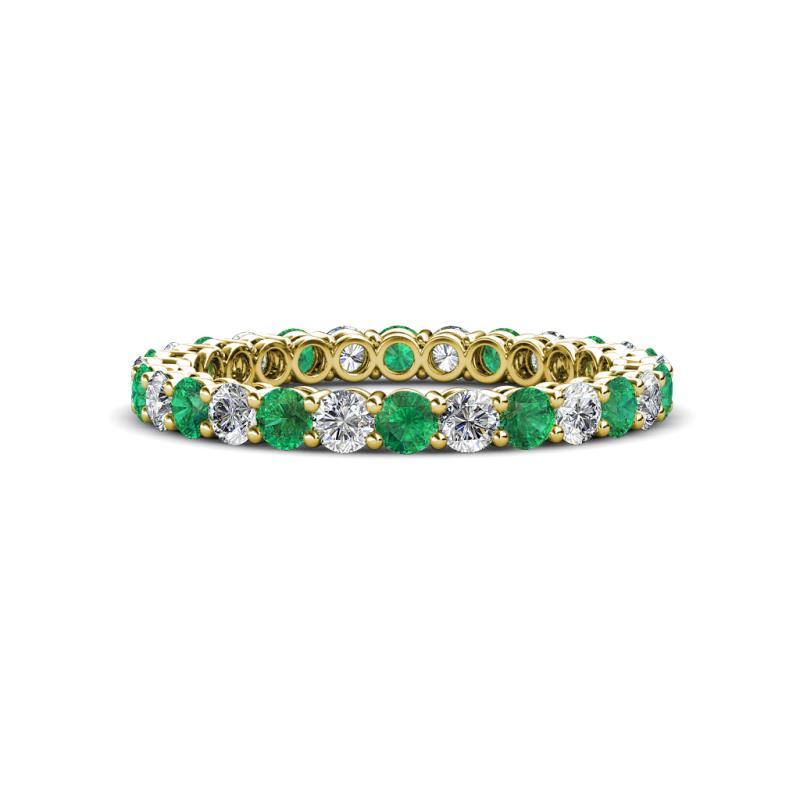 Tiffany 2.40 mm Emerald and Lab Grown Diamond Eternity Band 