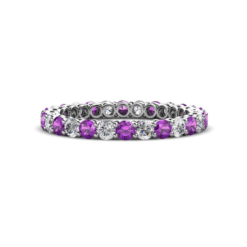 Tiffany 2.40 mm Amethyst and Lab Grown Diamond Eternity Band 