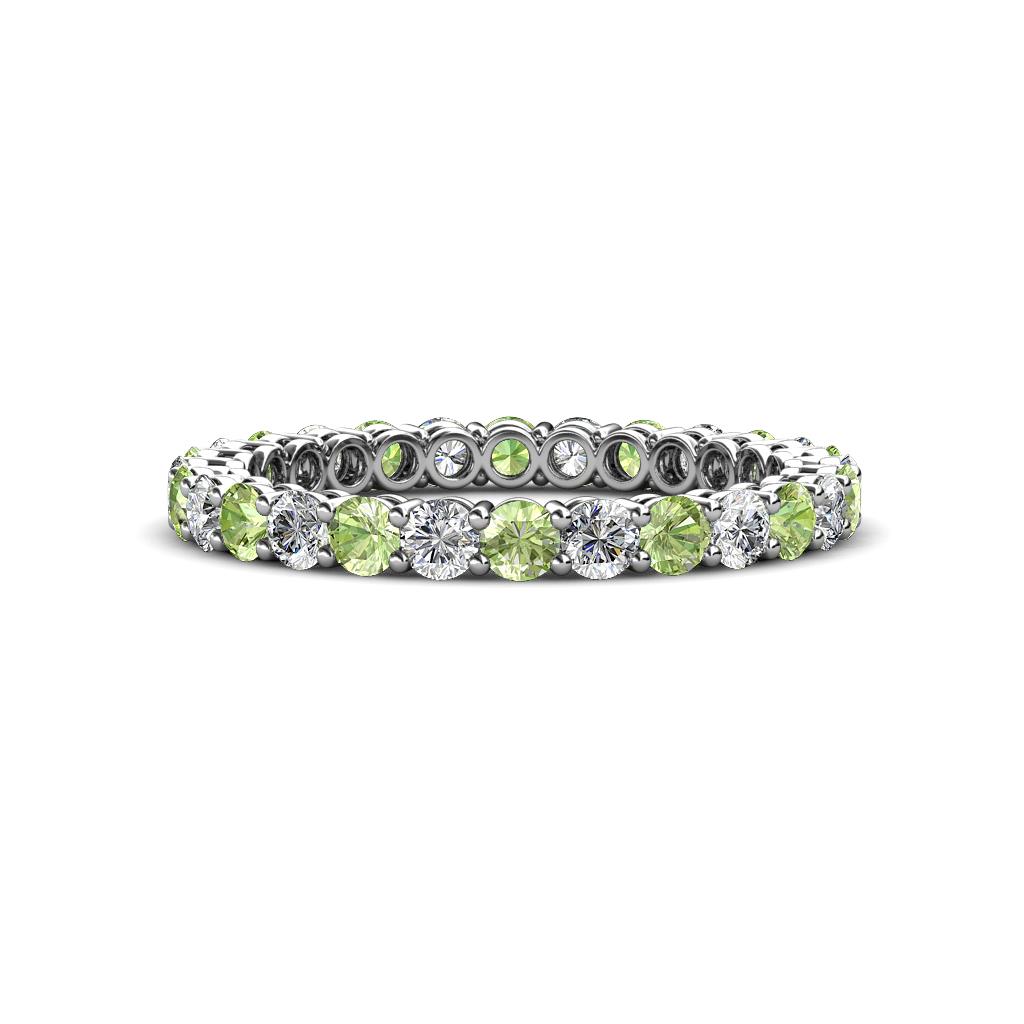 Tiffany 2.40 mm Peridot and Lab Grown Diamond Eternity Band 