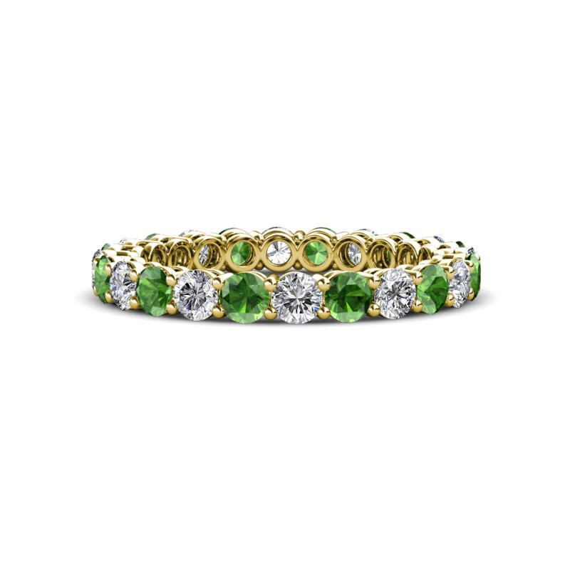 Tiffany 2.80 mm Green Garnet and Lab Grown Diamond Eternity Band 