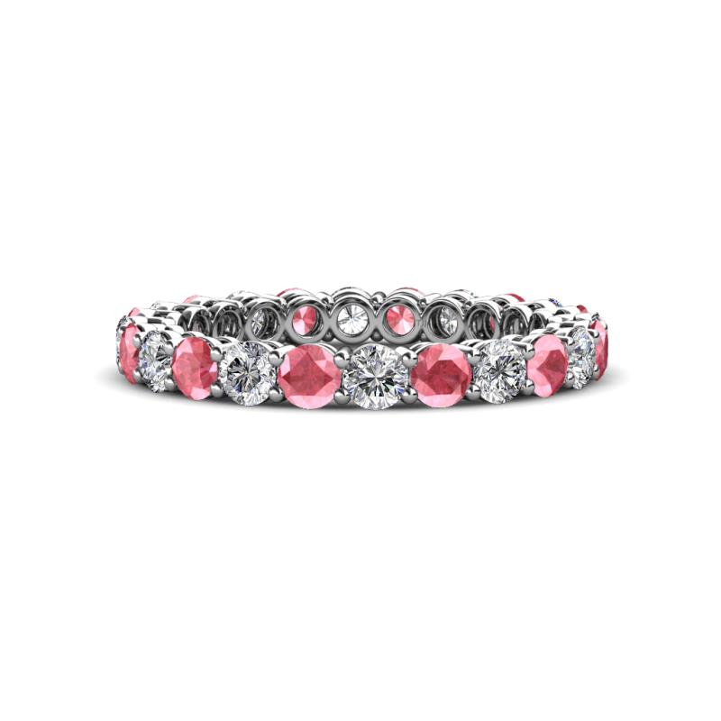 Tiffany 2.80 mm Pink Tourmaline and Lab Grown Diamond Eternity Band 
