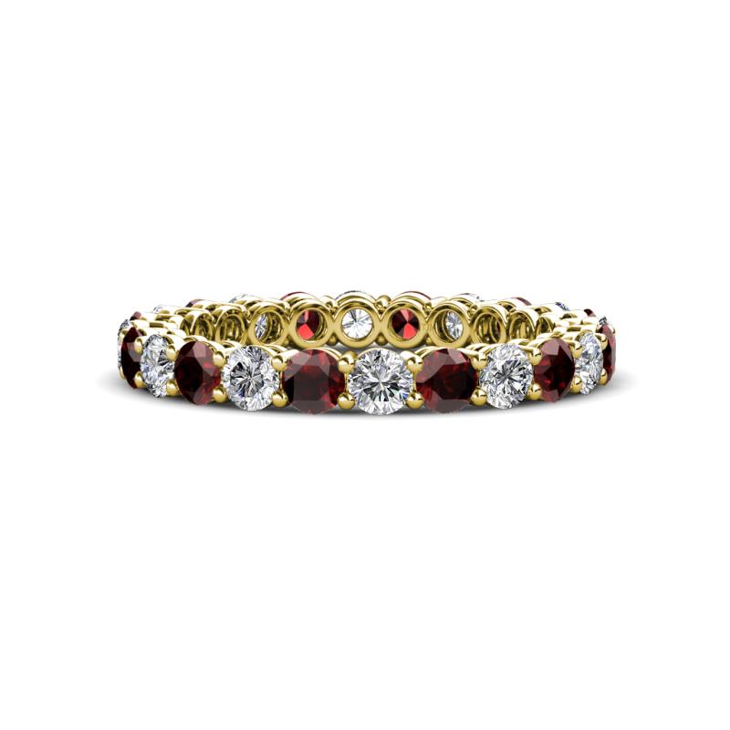 Tiffany 2.80 mm Red Garnet and Lab Grown Diamond Eternity Band 